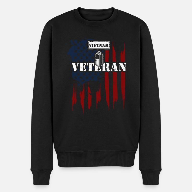 Vietnam Veteran - Veteran - Männer Premium Bio Pullover - Schwarz