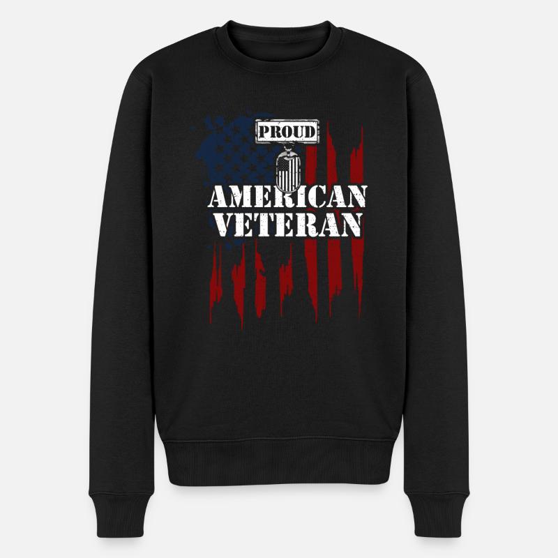 Fier vétéran américain - Vétéran - Pull Premium bio Homme - noir