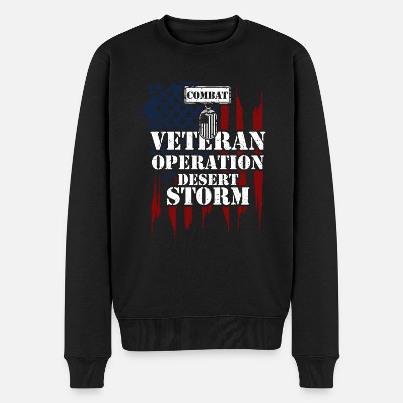Combat Veteran Operation Desert... - Männer Premium Bio Pullover - Schwarz