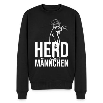 Herdmännchen Koch Kochschürze Hobbykoch Küche - Männer Premium Bio Pullover - Schwarz - Vorne - Nico (187cm)