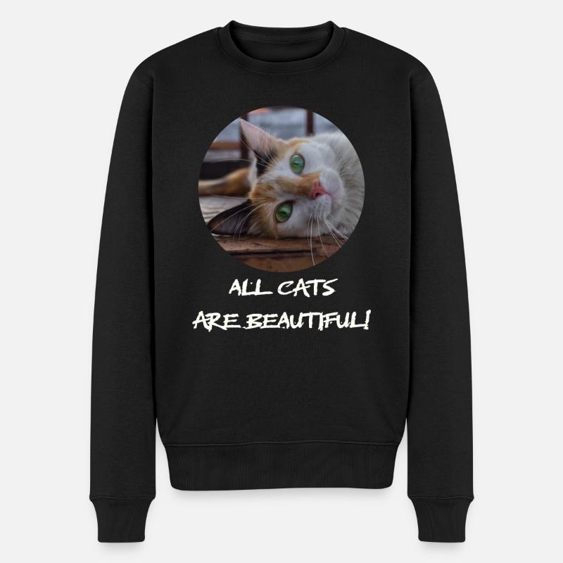 le chat au doux regard - Pull Premium bio Homme - noir
