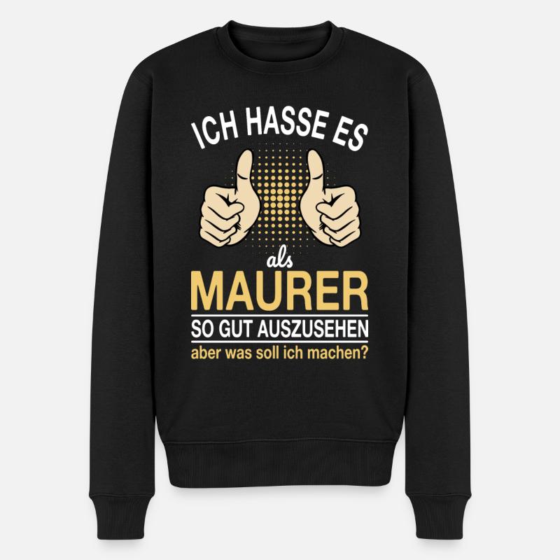 Maurer Spruch - Männer Premium Bio Pullover - Schwarz
