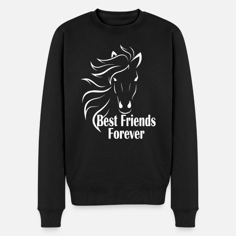 Pferd - Männer Premium Bio Pullover - Schwarz