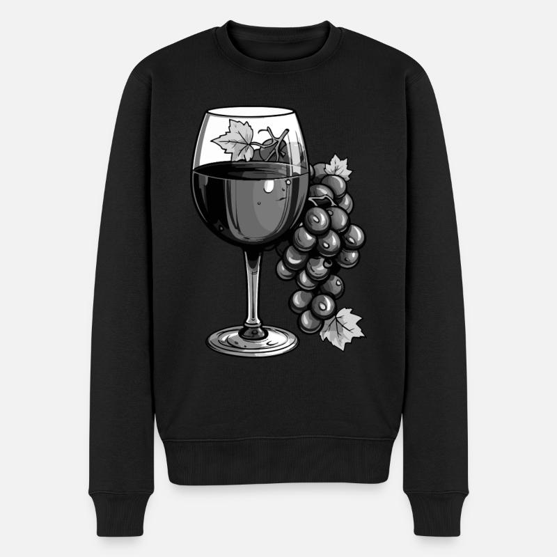 Weinglas Vino - Männer Premium Bio Pullover - Schwarz