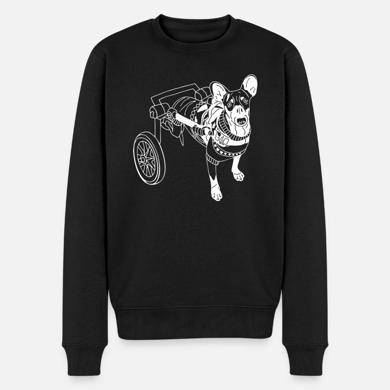 Podenco Mix - Männer Premium Bio Pullover - Schwarz