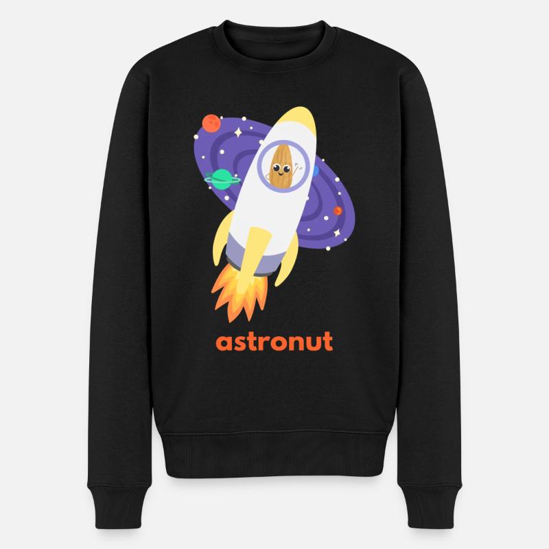 Astronut - Männer Premium Bio Pullover - Schwarz