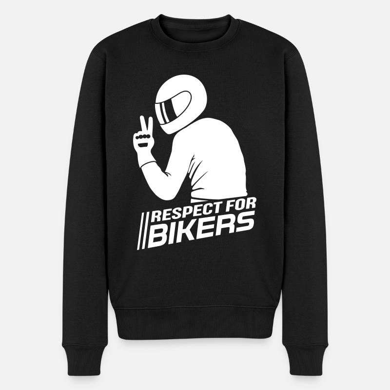 Respect for Bikers - Männer Premium Bio Pullover - Schwarz