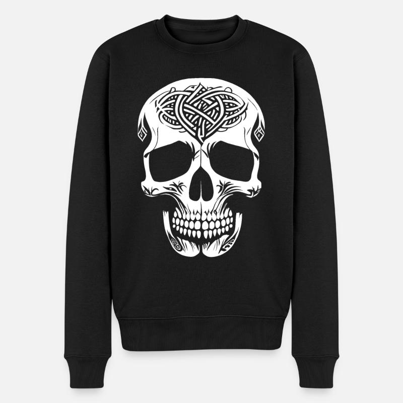 Crâne de style celtique - Pull Premium bio Homme - noir