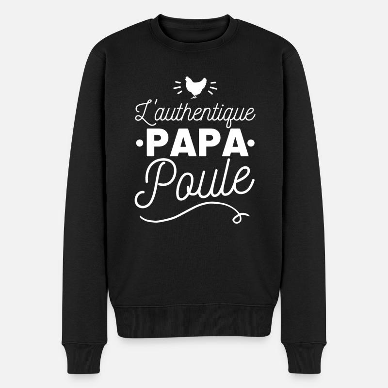 papa poule - Pull Premium bio Homme - noir