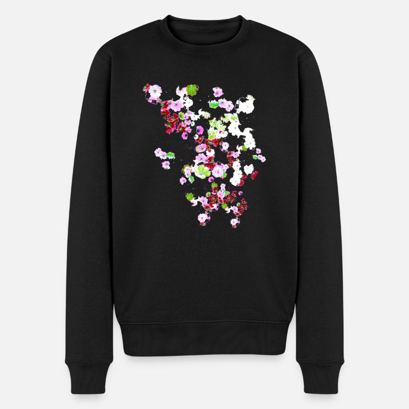 Wiese,blumen,blume, bunte blumen - Männer Premium Bio Pullover - Schwarz