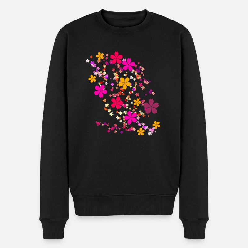 Fleurs,Fleur,Printemps,Fleurs,Roseau - Pull Premium bio Homme - noir