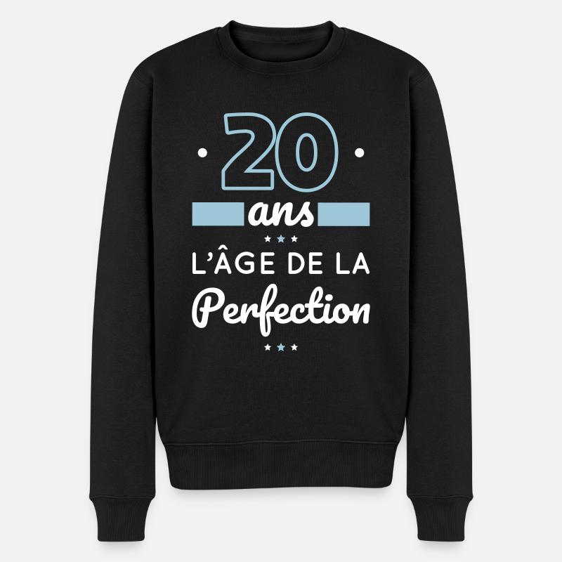 Anniversaire 20 ans - 20 ans âge de la perfection - Pull Premium bio Homme - noir