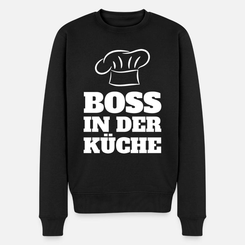 Boss in der Küche Kochschürze - Männer Premium Bio Pullover - Schwarz