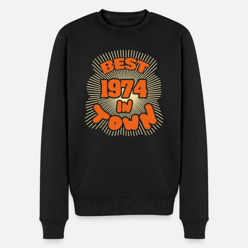 Town 1974 - Männer Premium Bio Pullover - Schwarz