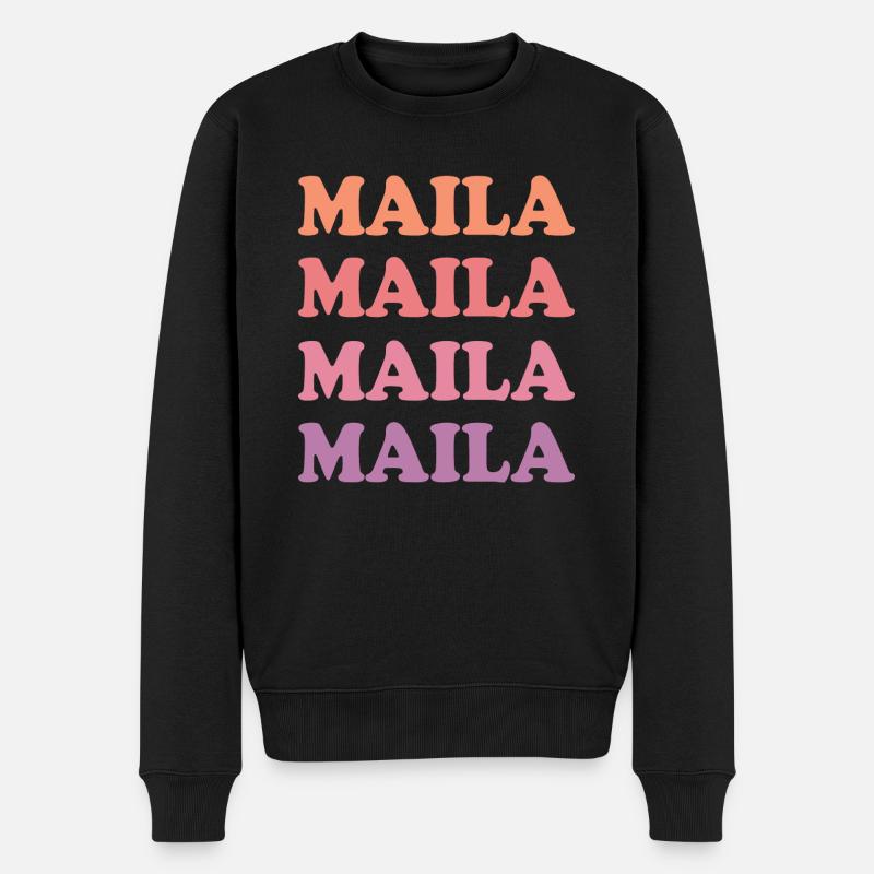 Name Maila - Männer Premium Bio Pullover - Schwarz