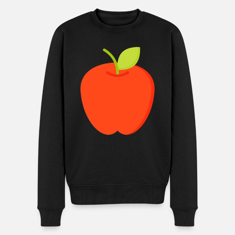Apfel - Männer Premium Bio Pullover - Schwarz
