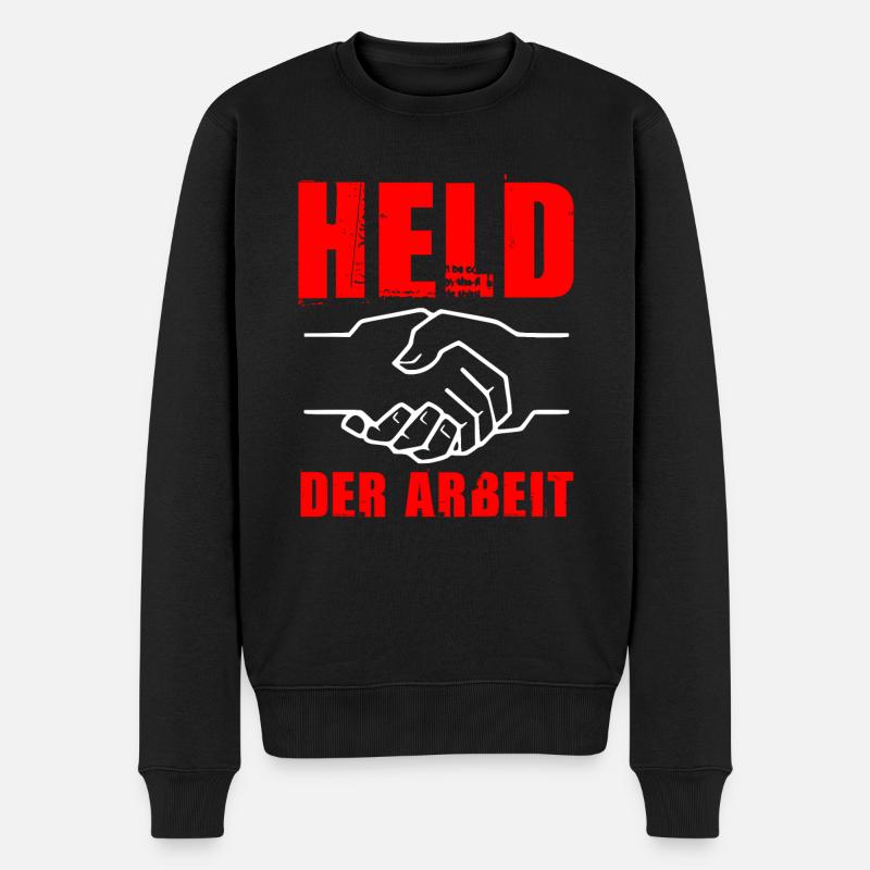 HELD DER ARBEIT - DDR Ostalgie - Männer Premium Bio Pullover - Schwarz