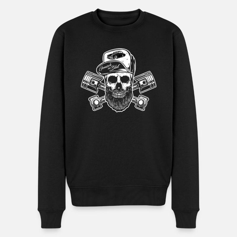 Wartburg 311 Custom Skull - Gemisch im Blut - Männer Premium Bio Pullover - Schwarz
