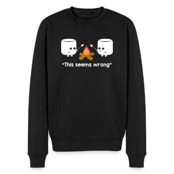 Marshmallow Camping - Men's Premium Organic Jumper - black - Front - Nico (187cm)