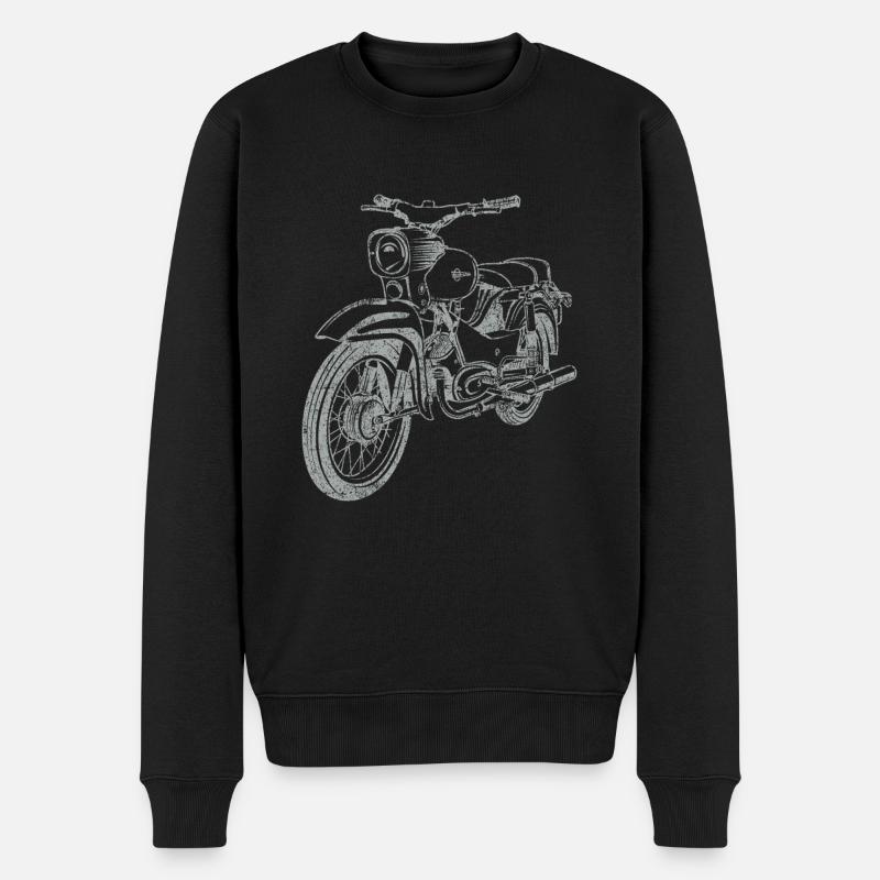 Simson Star Vintage Lineart Silhouette - Männer Premium Bio Pullover - Schwarz