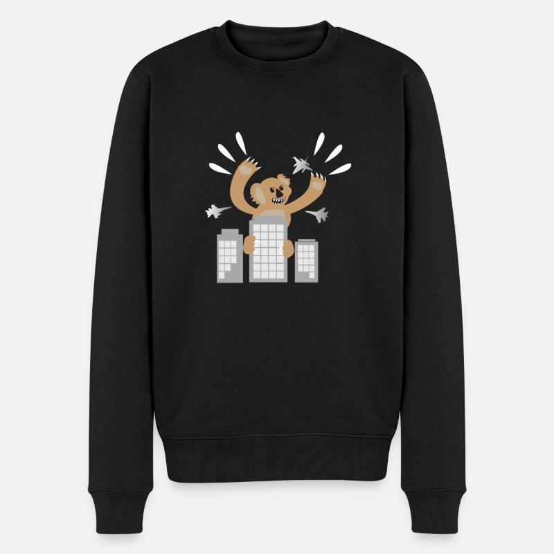 Angry Koala Kong Koalas Gorilla Wolkenkratzer - Männer Premium Bio Pullover - Schwarz