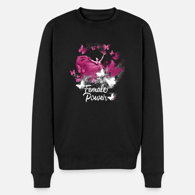 Pouvoir féminin,Liberté,Femmes,Papillons - Pull Premium bio Homme - noir