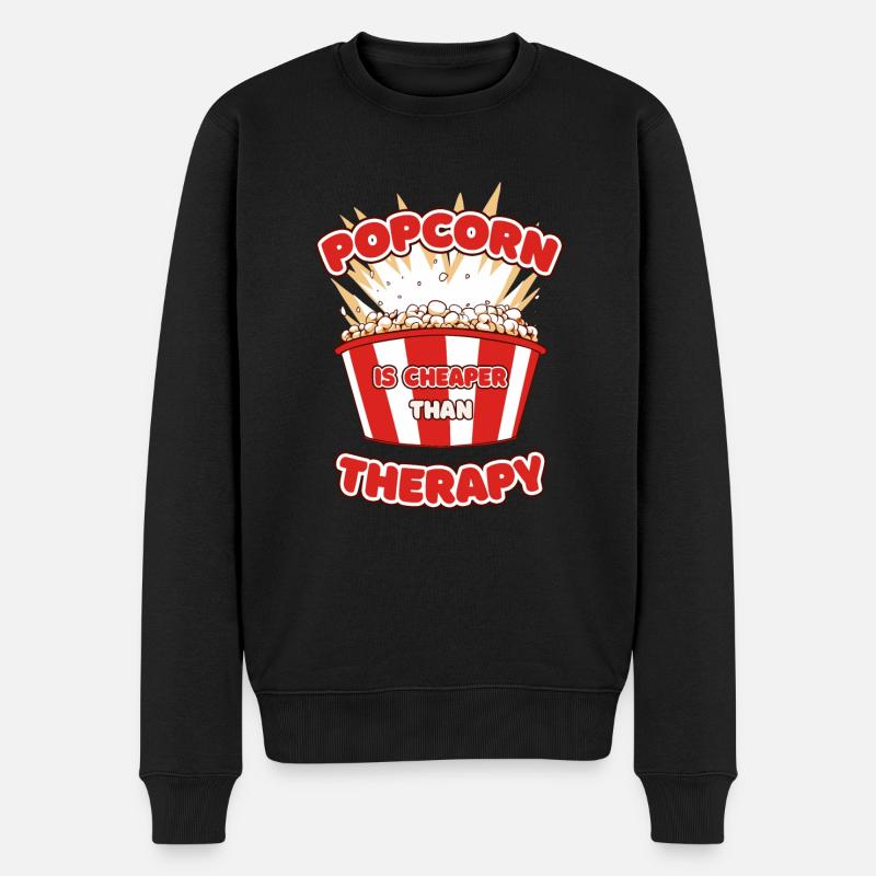 Le pop-corn est moins cher que Therapy Cinema Fan - Pull Premium bio Homme - noir