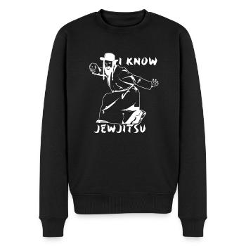 Ich kenne JewJitsu Tanz Horah Jiu Jitsu Rabbi - Männer Premium Bio Pullover - Schwarz - Vorne - Nico (187cm)