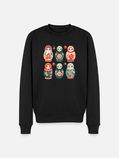 Russian nesting doll - Men's Premium Organic Jumper - black