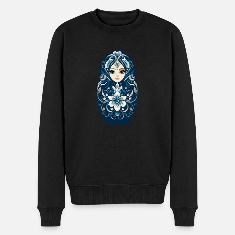 Russische Nistpuppe - Männer Premium Bio Pullover - Schwarz