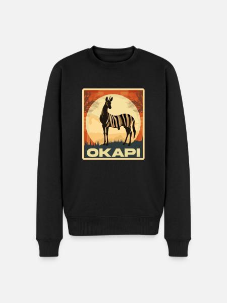 Okapi Sunset Spirit Animal - Men's Premium Organic Jumper - black
