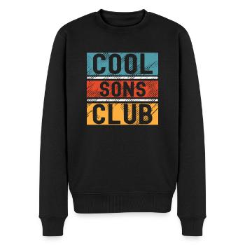 Cool Sons Club Groovy Retro Dad Mom Father's Day - Men's Premium Organic Jumper - black - Front - Nico (187cm)