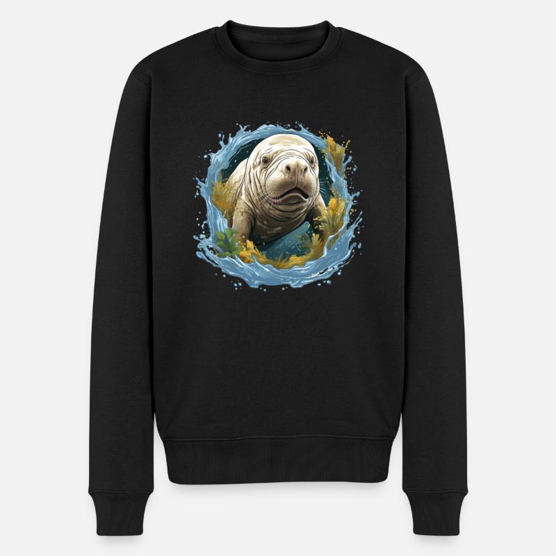 Rettet Die Seekühe Wassertiere Seekühe - Männer Premium Bio Pullover - Schwarz