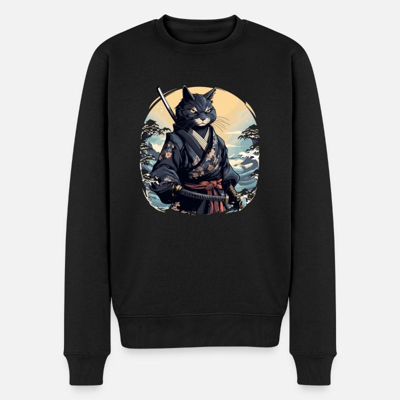 Art Japonais Chat Kawaii Anime - Pull Premium bio Homme - noir