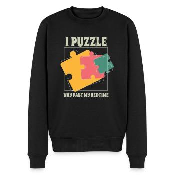 Je suis perplexe bien au-delà de l’heure du coucher - Pull Premium bio Homme - noir - Devant - Nico (187cm)