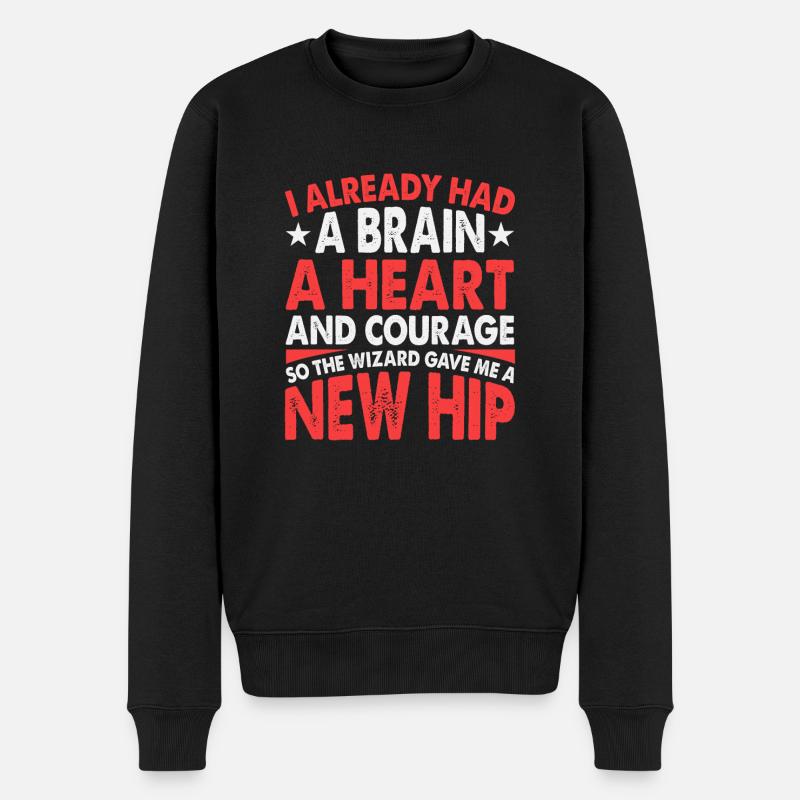 Kniechirurgie Erholung Gelenkersatz - Männer Premium Bio Pullover - Schwarz