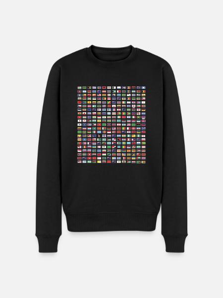 Internationale verdensflag - landes flag - Økologisk premium-sweatshirt til mænd - sort