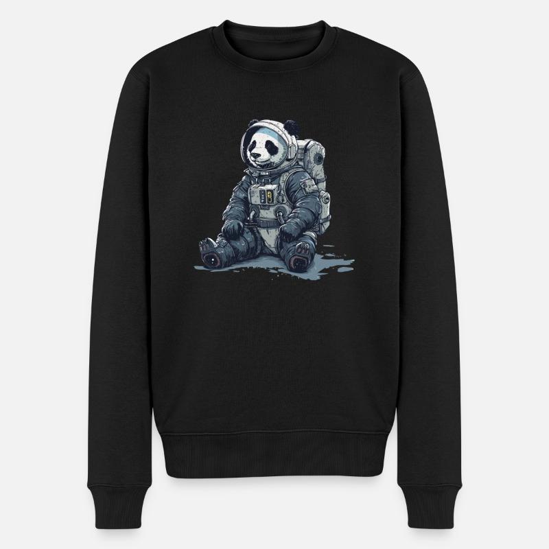 Panda Astronaut - Bamboo Rocket Adventures - Pull Premium bio Homme - noir