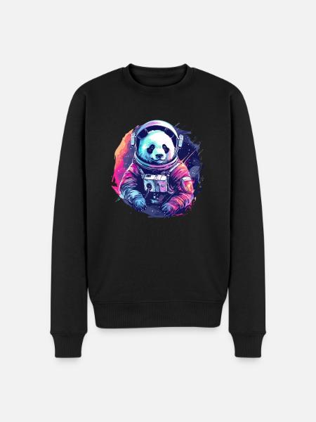 Panda Astronaut - Bamboo Rocket Adventures - Pull Premium bio Homme - noir