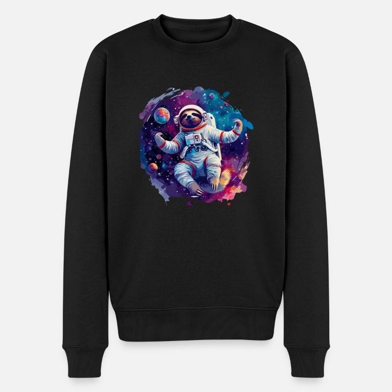 Faultier-Astronaut - Eine Weltraumreise In - Männer Premium Bio Pullover - Schwarz