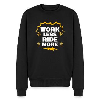 Travailler moins, rouler plus - La liberté de la route - Pull Premium bio Homme - noir - Devant - Nico (187cm)