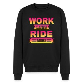 Travailler moins, rouler plus - La liberté de la route - Pull Premium bio Homme - noir - Devant - Nico (187cm)