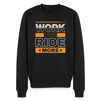 Travailler moins, rouler plus - La liberté de la route - Pull Premium bio Homme - noir - Devant - Nico (187cm)