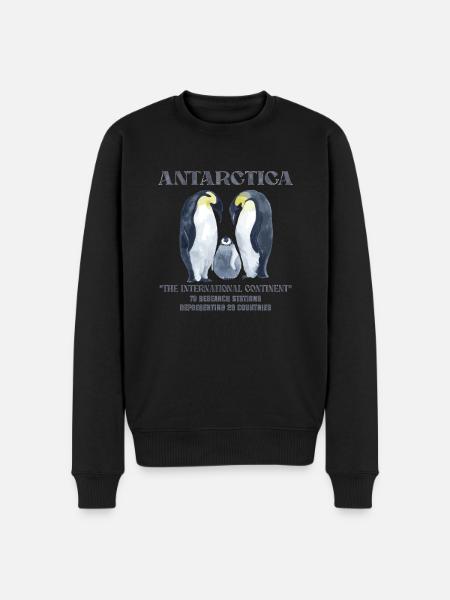 Antarctica - The International Continent - Men's Premium Organic Jumper - black