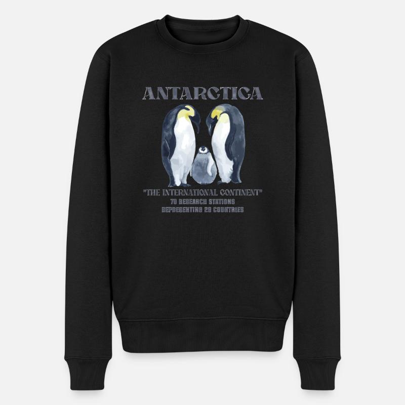 Antarktis - Der Internationale Kontinent - Männer Premium Bio Pullover - Schwarz