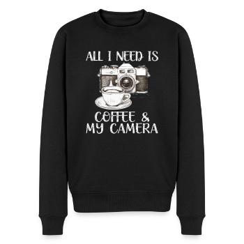 All I need is coffee - Men's Premium Organic Jumper - black - Front - Nico (187cm)