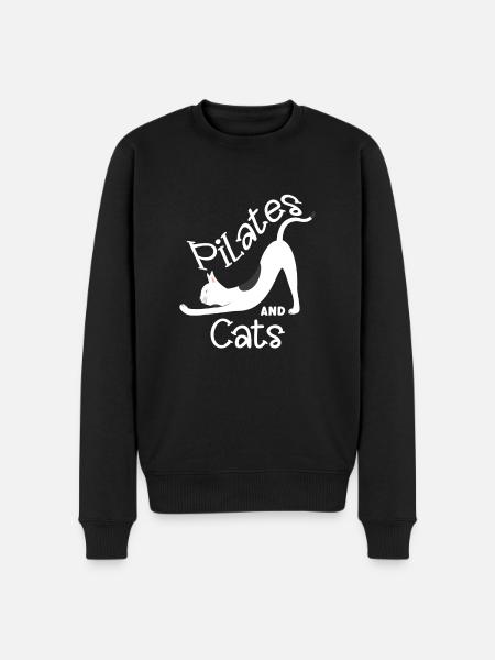 Pilates y Gatos Motivo de Relajación - Sudadera ecológica prémium para hombre - negro