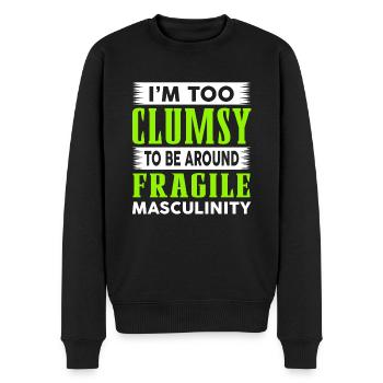 Clumsy Um Fragile Männlichkeit - Männer Premium Bio Pullover - Schwarz - Vorne - Nico (187cm)