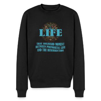 Life The embarrassing moment between lives - Men's Premium Organic Jumper - black - Front - Nico (187cm)