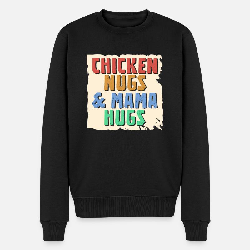 Chicken Nugs & Mama Hugs - Männer Premium Bio Pullover - Schwarz